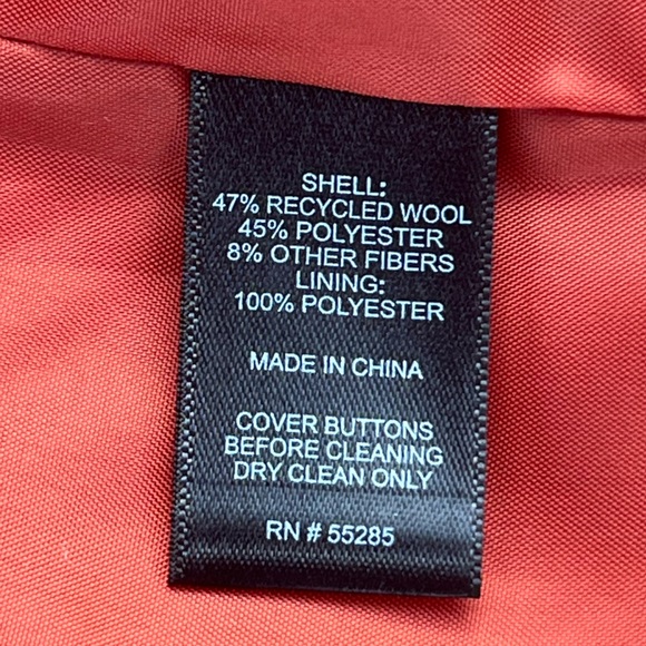 Express; Bold Orange Wool Pea Coat; Mint Condition (NWT); Woman’s M - Picture 9 of 9